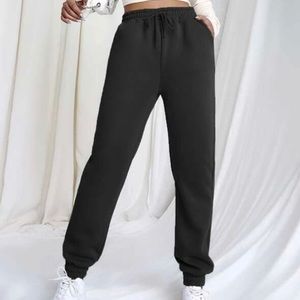 Drawstring Waist Slant Pockets Sweatpants